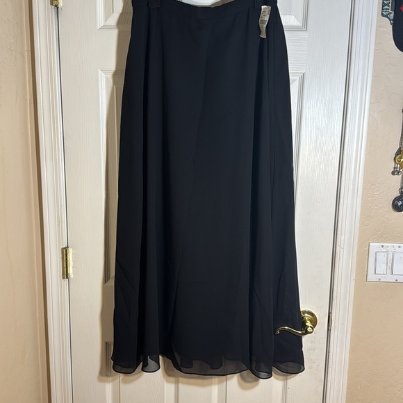Draper’s and Damon’s Black‎ with Sheer Overlay Tea-Length A-Line Georgette Skirt - Picture 3 of 8